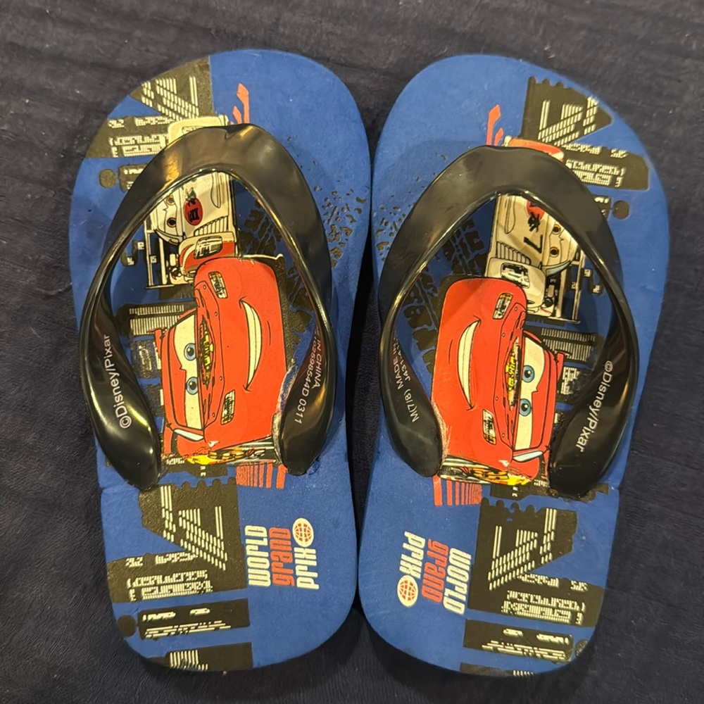 Toddler Cars Lightning McQueen flip flops 7/8